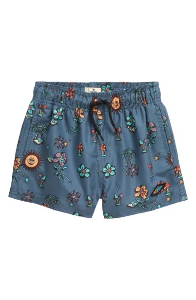 Rip Curl Kids' Mystic Waves Volley Swim Trunks In Multico