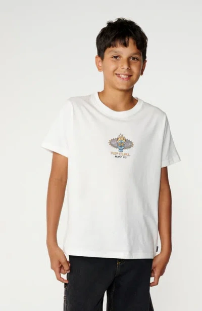Rip Curl Kids' New Cosmic Skull Graphic T-shirt In White