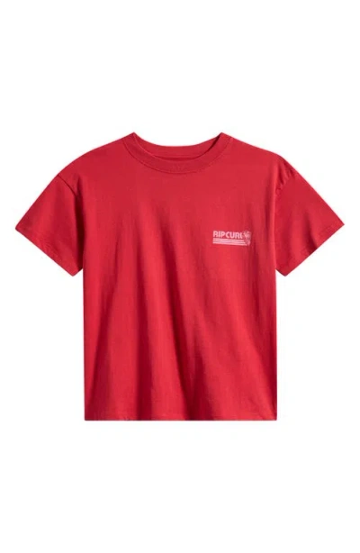 Rip Curl Kids' Ocean Break Graphic T-shirt In Red