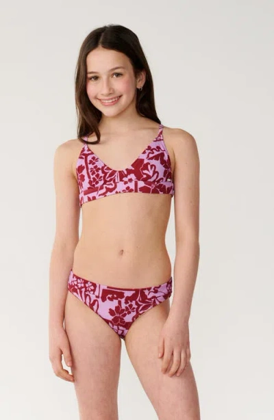 Rip Curl Kids' Pacific Coast Two-piece Swimsuit In Purple