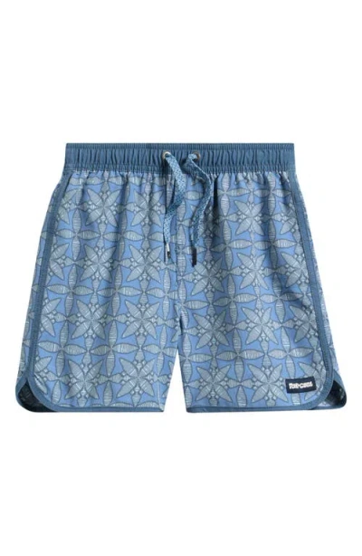 Rip Curl Kids' Pacific Rinse Gem Volley Swim Trunks In Blue