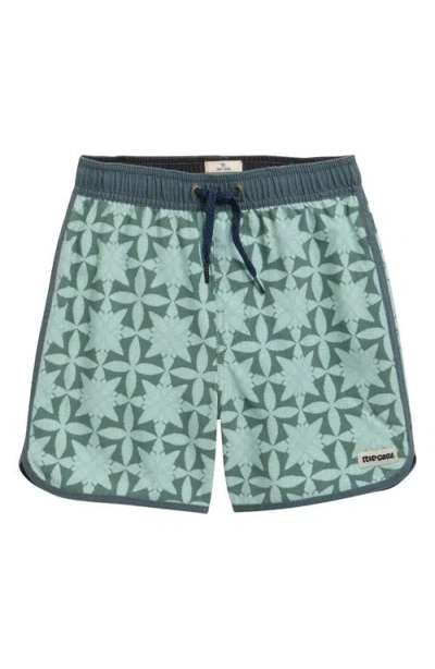 Rip Curl Kids' Pacific Rinse Gem Volley Swim Trunks In Green