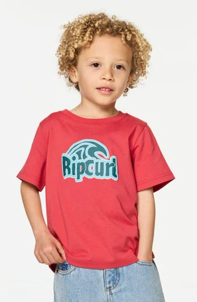 Rip Curl Kids' Paddle Out Graphic T-shirt In Red