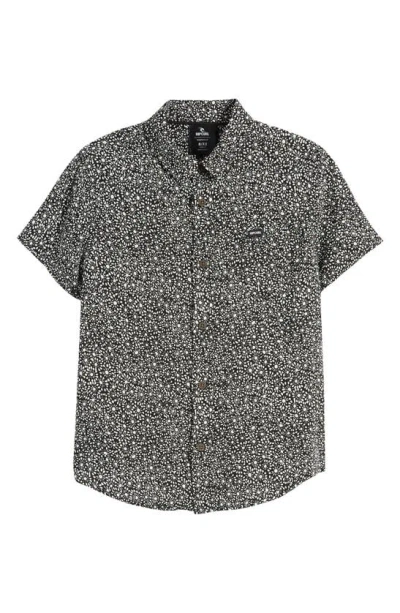 Rip Curl Kids' Party Pack Short Sleeve Button-up Shirt In Black/ Multi