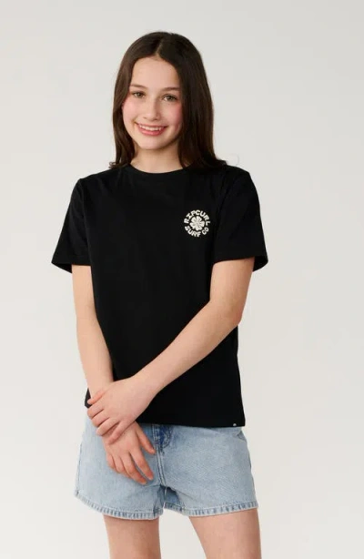Rip Curl Kids' Party Wave Graphic T-shirt In Black