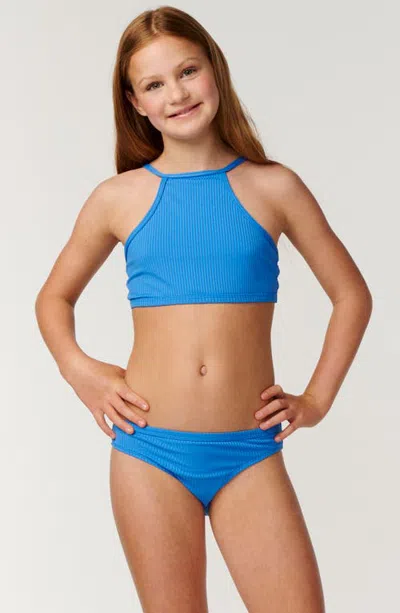 Rip Curl Kids' Premium Rib 2.0 Two-piece Swimsuit In Deep Blue