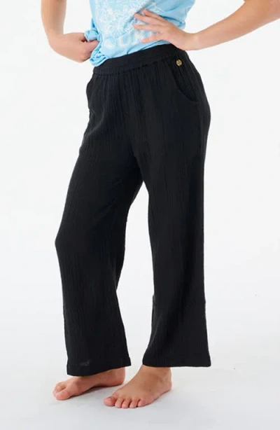 Rip Curl Kids' Premium Surf Cotton Gauze Beach Pants In Black