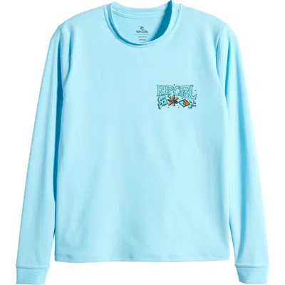 Rip Curl Kids' Pushin Daisies Long Sleeve Rashguard In Sky Blue