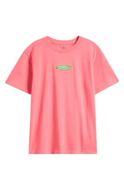 Rip Curl Kids' Raw Energy Logo Graphic T-shirt In Watermelon