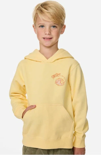 Rip Curl Kids' Ride The Wave Pullover Hoodie In Yellow