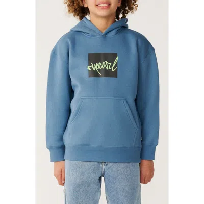 Rip Curl Kids' Rip Script Icon Graphic Hoodie In Blue