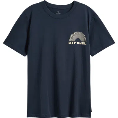Rip Curl Kids' Rising Cotton Graphic T-shirt In Blue