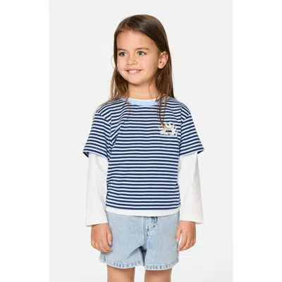Rip Curl Kids' Road Trip Stripe Long Sleeve T-shirt In Sky Blue