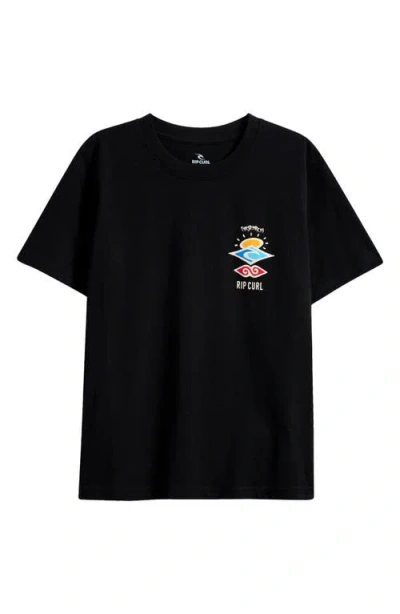 Rip Curl Kids' Search Icon Graphic T-shirt In Black
