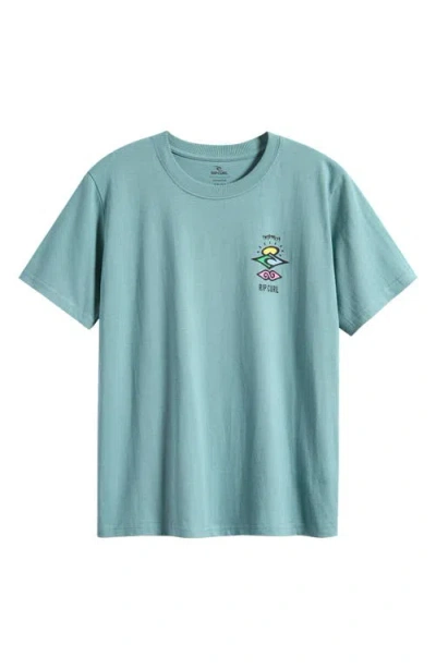 Rip Curl Kids' Search Icon Graphic T-shirt In Blue Lagoon