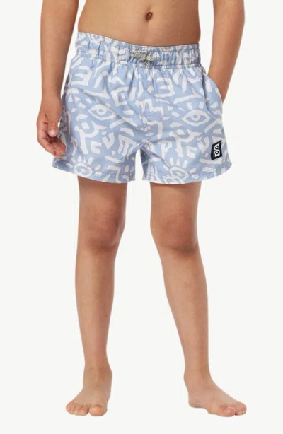 Rip Curl Kids' Search Volley Swim Shorts In Spray Blue