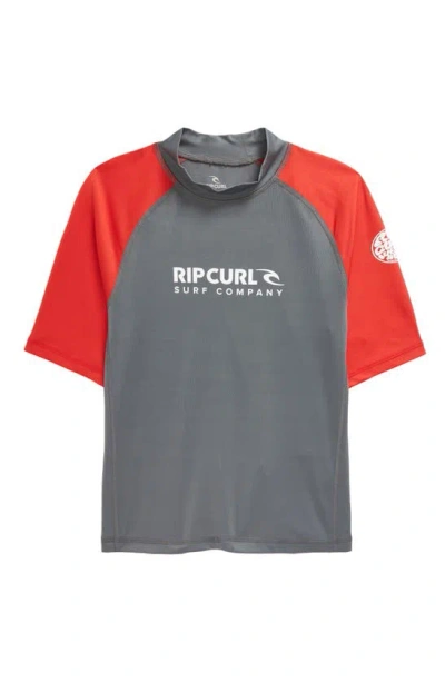 Rip Curl Kids' Shock Long Sleeve Rashguard In Red