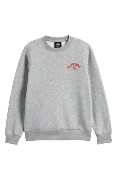 Rip Curl Kids' Shred Cotton Graphic Sweatshirt In Gray