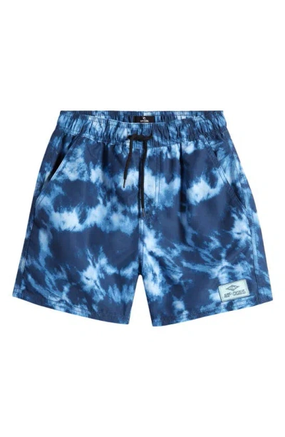 Rip Curl Kids' Shred Tie Dye Volley In Washed Navy