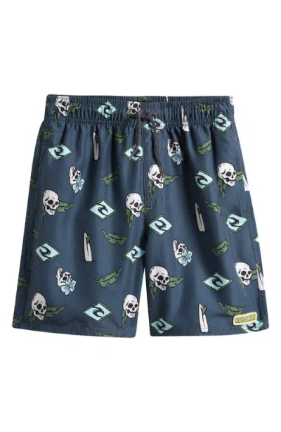 Rip Curl Kids' Sunset Sesh Swim Trunks In Blue