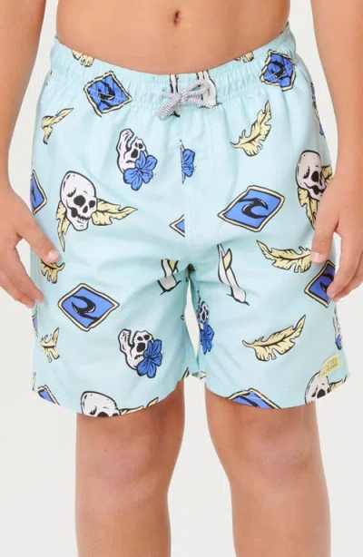 Rip Curl Kids' Sunset Sesh Swim Trunks In Blue