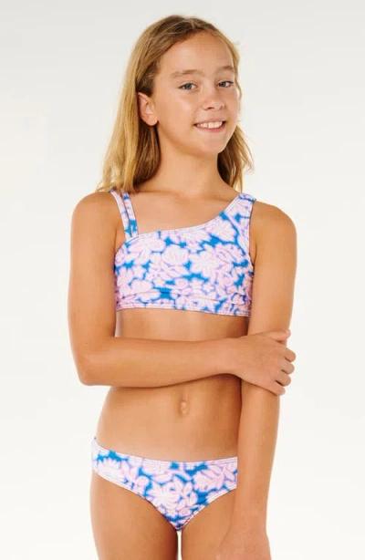 Rip Curl Kids' Sunshine Squad Rib Two-piece Swimsuit In Multi