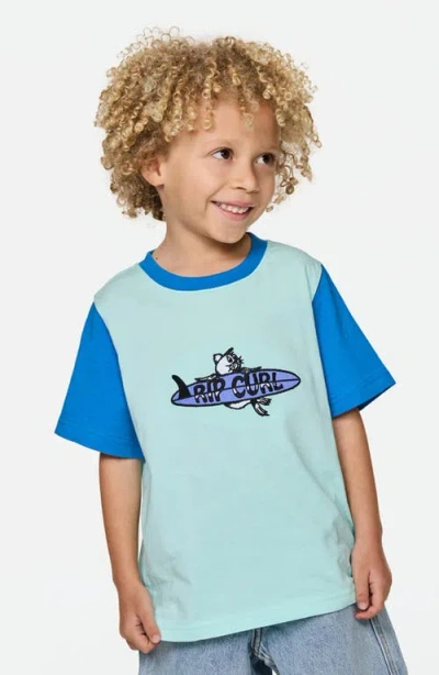 Rip Curl Kids' Surf Check Art Cotton Graphic T-shirt In Blue
