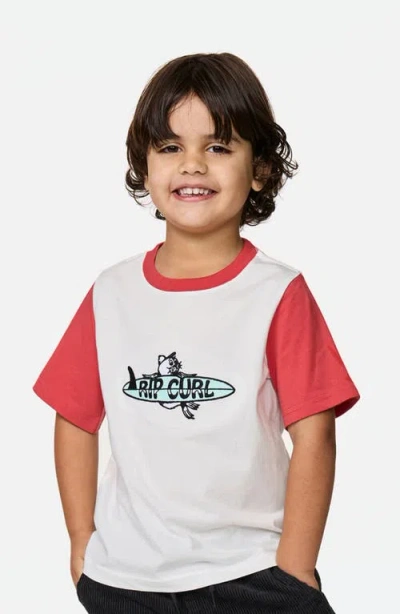Rip Curl Kids' Surf Check Art Cotton Graphic T-shirt In White