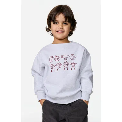 Rip Curl Kids' Surf Check Crewneck Sweatshirt In Gray