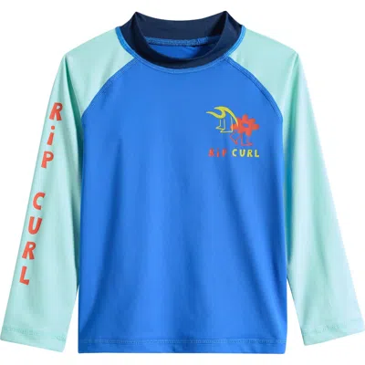 Rip Curl Kids' Surf Check Upf Long Sleeve Rashguard In Blue
