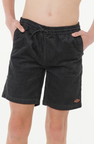 Rip Curl Kids' Surf Cord Volley Shorts In Black