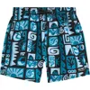 Rip Curl Kids' Surf Geo Volley Print Swim Trunks In Ocean