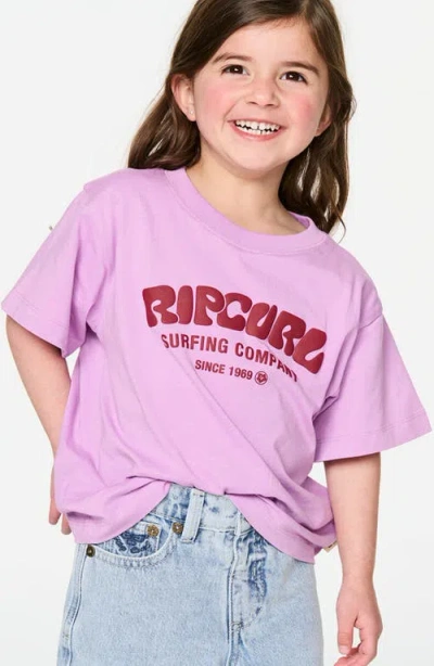 Rip Curl Kids' Surf Puff Graphic T-shirt In Purple