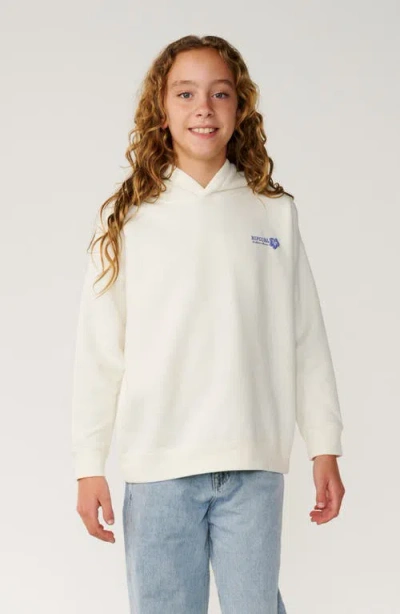 Rip Curl Kids' Surf Puff Logo Fleece Hoodie In White