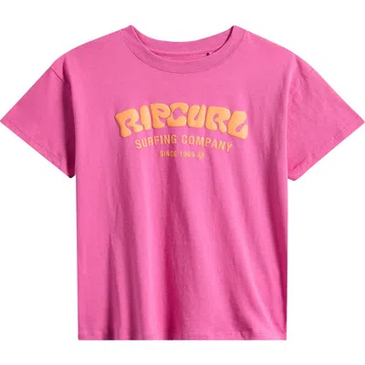 Rip Curl Kids' Surf Puff Logo T-shirt In Pink
