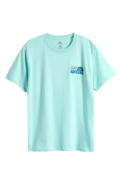Rip Curl Kids' Surf Revival Cotton Graphic T-shirt In Light Aqua