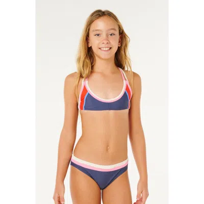 Rip Curl Kids' Surf Revival Two-piece Swimsuit In Brown