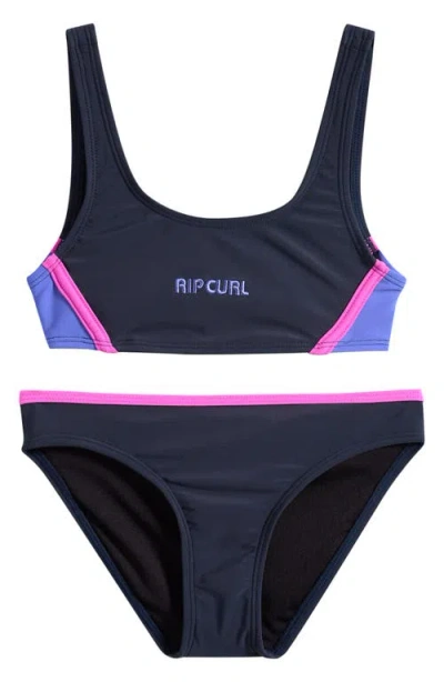 Rip Curl Kids' Surf Revival Two-piece Swimsuit In Blue