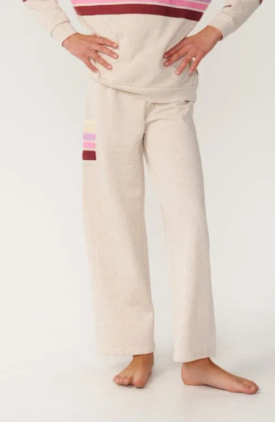 Rip Curl Kids' Surf Revival Wide Leg Fleece Track Pants In Neutral