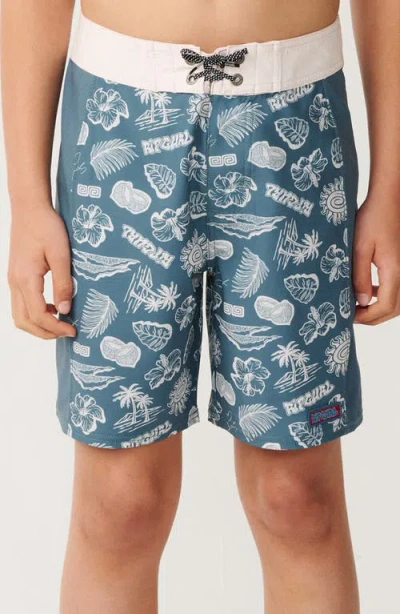 Rip Curl Kids' Surf Shack Elasto Board Shorts In Blue