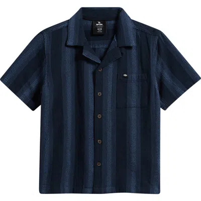 Rip Curl Kids' Surf Weaver Short Sleeve Button-up Shirt In Blue