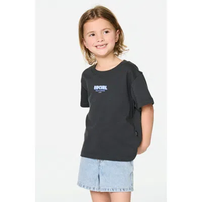 Rip Curl Kids' The Road Graphic Cotton T-shirt In Black