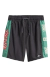 Rip Curl Kids' Tropic Daze Volley Swim Trunks In Black