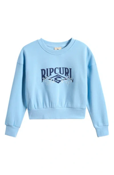 Rip Curl Kids' Tropical Logo Cropped Sweatshirt In Blue