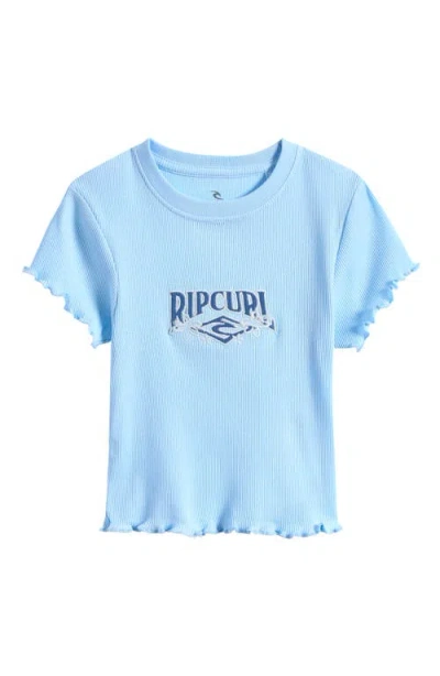 Rip Curl Kids' Tropical Logo Rib Top In Blue