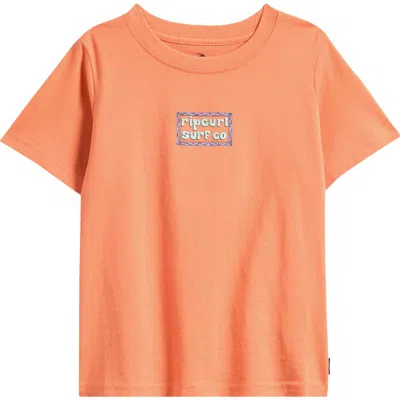Rip Curl Kids' Tube Town Scenic Graphic T-shirt In Bright Orange