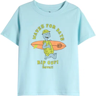 Rip Curl Kids' Waves For Days Graphic T-shirt In Hawaii Light Blue