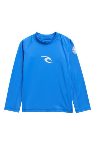 Rip Curl Kids' Waves Long Sleeve Rashguard In Blue
