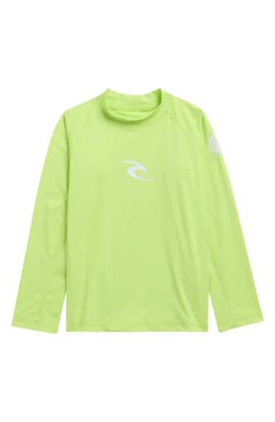 Rip Curl Kids' Waves Long Sleeve Rashguard In Green
