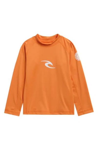 Rip Curl Kids' Waves Long Sleeve Rashguard In Orange